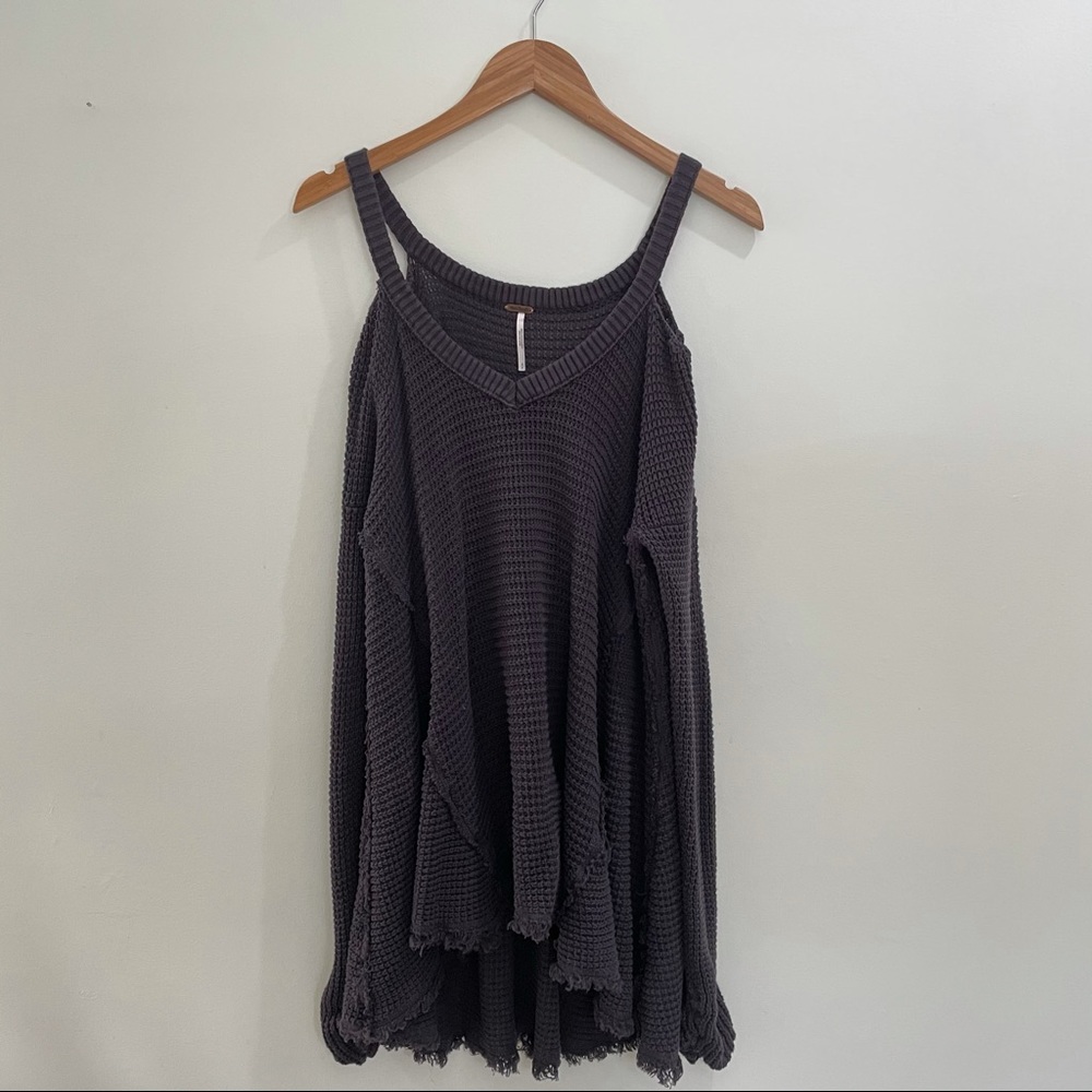 Free People Off the Shoulder Black Sweater